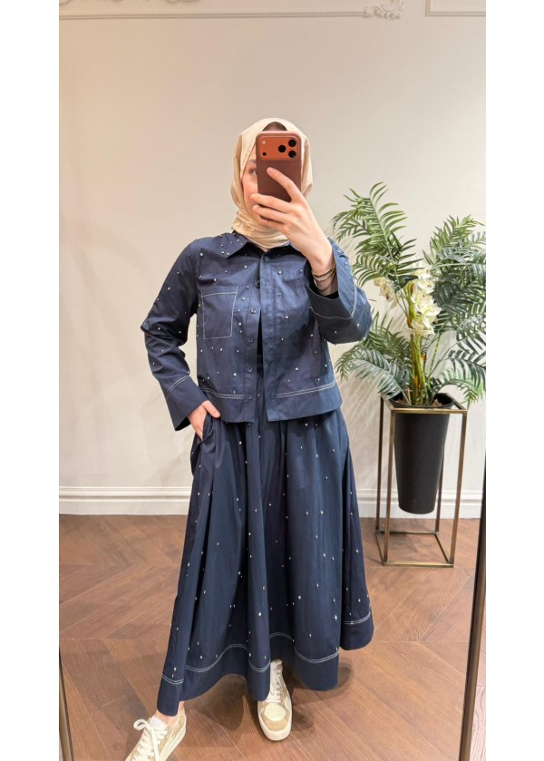 PIRILTI TAKIM LACİVERT