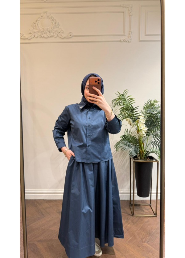 WENNORA BİYE DETAYLI TAKIM LACİVERT