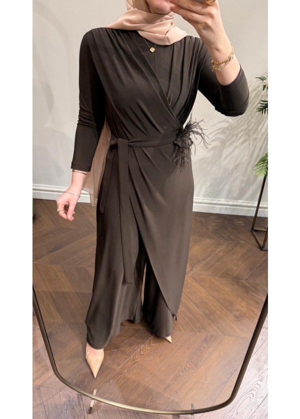 MY312 KEMER DETAYLI TULUM KAHVE