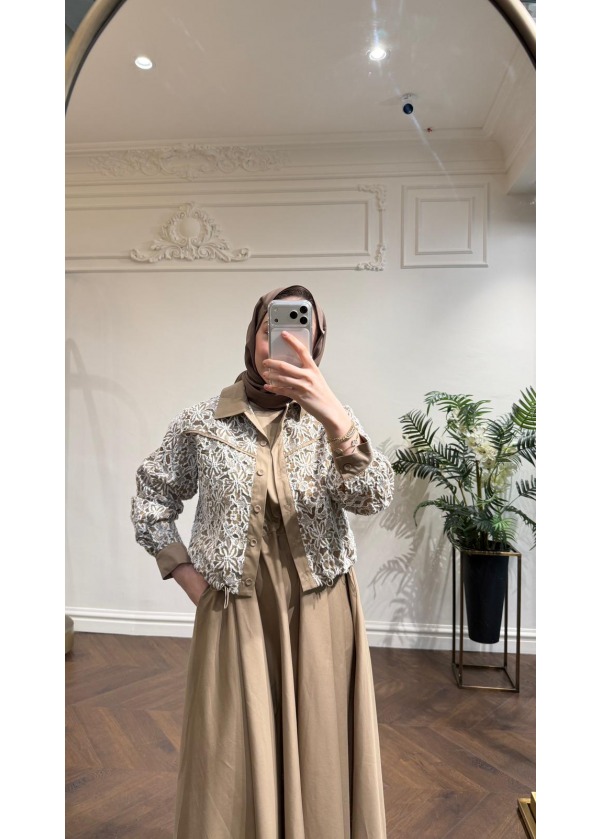 MY312 CEKET ELBİSE TAKIM KAHVE